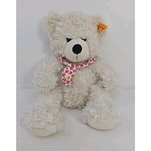Steiff Lotte Teddy Bear Plush 117503 White 10" Red Bandana Floral Germany U320